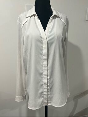 NYDJ White Button-Down Blouse